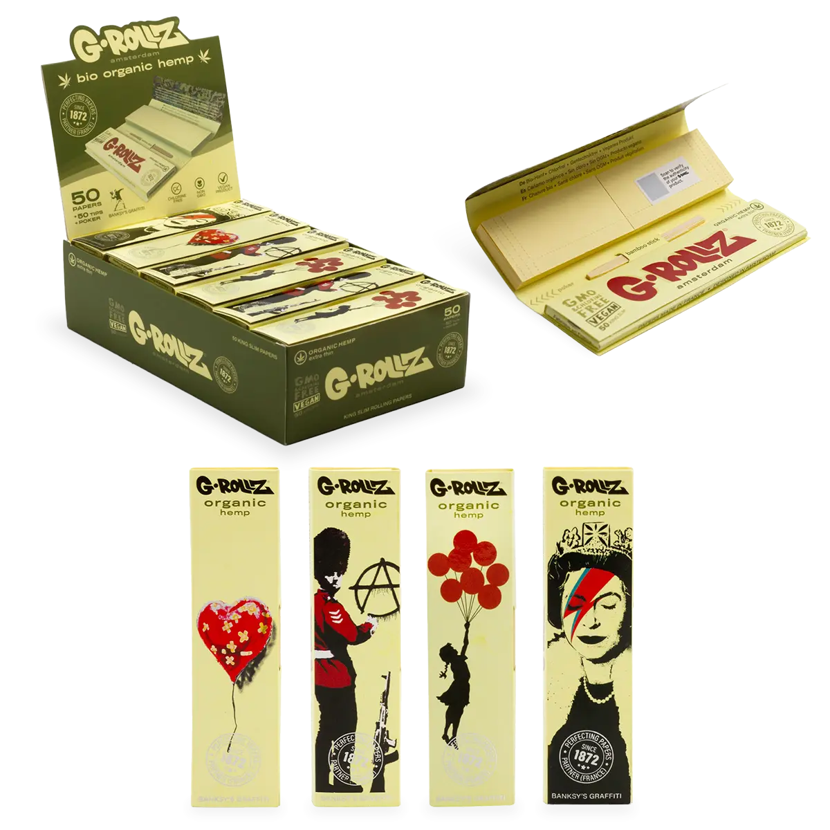 G-Rollz Banksy's Graffiti Organic Hemp Extra Thin paberid